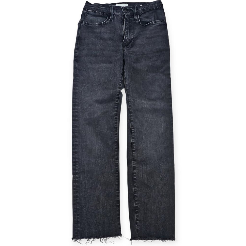 FRAME Le High Straight Denim Jeans Black Size 27